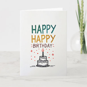 Cartão de Aniversário Artesanal Feliz