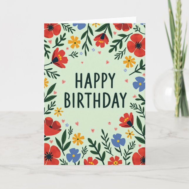 Cartão de Aniversário Artístico Bloom (Frente)