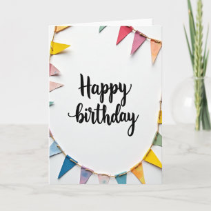 Cartão de Aniversário Artístico em Aquarela