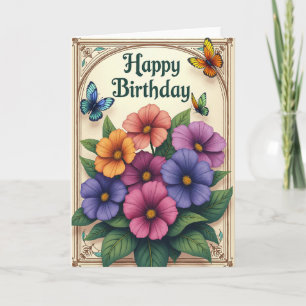 Cartão de Aniversário Artístico Emoldurado