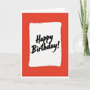 Cartão de Aniversário Artístico Vermelho