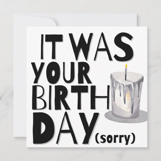 Cartão de aniversário atrasado (Frente)