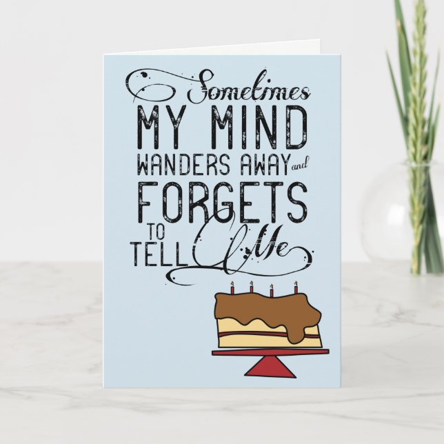 Cartão de aniversário atrasado (Frente)