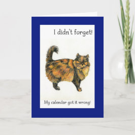 Cartão de Aniversário Atrasado - Gato de Tabby Cas