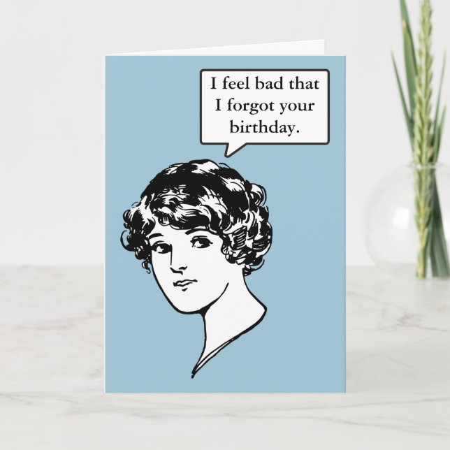 Cartão de aniversário atrasado - Personalizar (Frente)