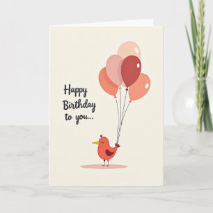 Cartão de Aniversário Aviário Encantador