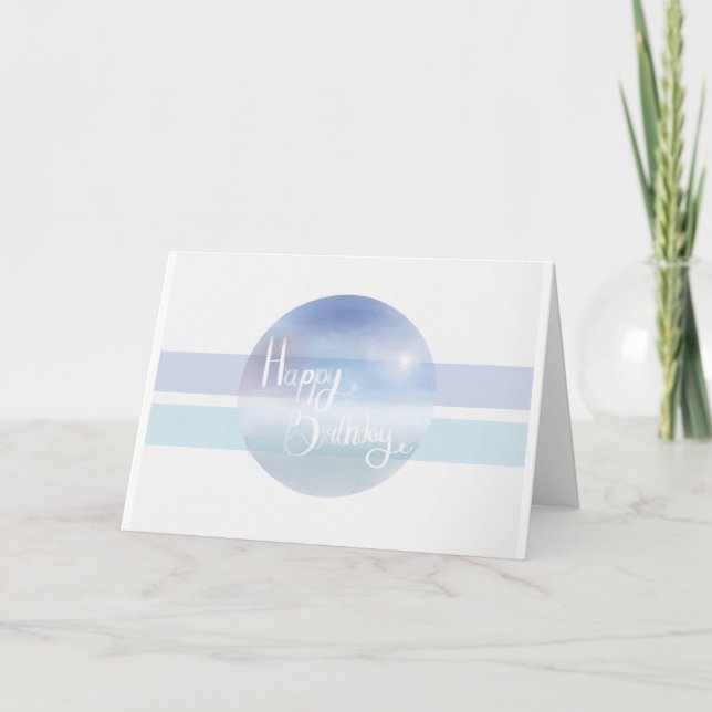 Cartão de Aniversário Azul (Frente)