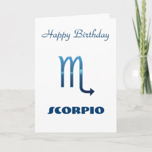 Cartão de aniversário azul do sinal do zodíaco 