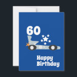 Cartão de Aniversário Azul Estrelas Azuis 60 anos<br><div class="desc">Cartão de Aniversário para Carro Qualquer Idade</div>