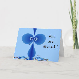 Cartão de Aniversário Azul Pássaro Bebê Bo