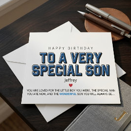 Cartão de Aniversário Azul Personalizado para Filh