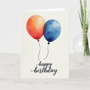 Cartão de Aniversário Azul Sereno