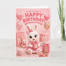 Cartão de Aniversário Baby Bun Buns para Meninas c