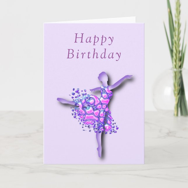 Cartão de Aniversário Bailarina Mulher Dançarina d (Frente)