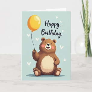 Cartão de Aniversário Balão Criatura Alegre