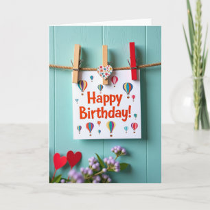 Cartão de Aniversário Balão Inspirador