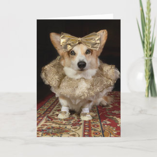 Cartão de aniversário Ballerina Corgi