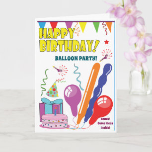 Cartão de aniversário BALLOON para diversão infant