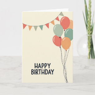Cartão de Aniversário Bandeiras Pastel