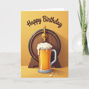 Cartão de Aniversário Bebida Dourada