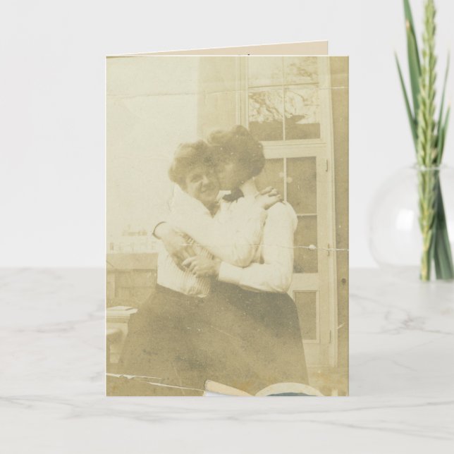 Cartão de aniversário — Beijos vitorianos (Frente)