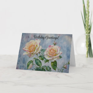 Cartão de Aniversário Bela e Sonhadora Rosas