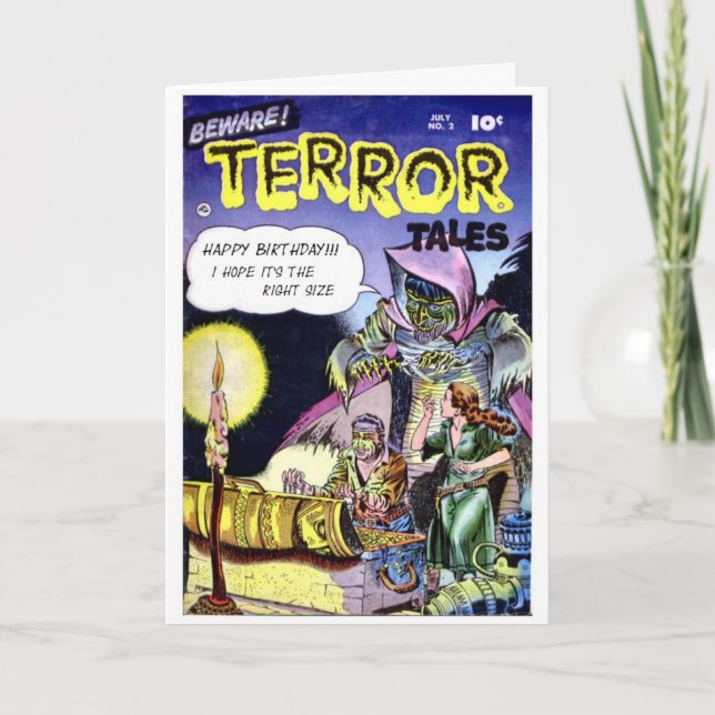 Cartão de aniversário "Beware Terror Tales" (Frente)