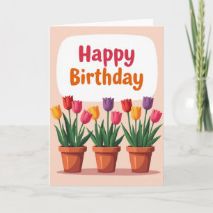 Cartão de Aniversário Blooming Pots