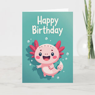 Cartão de Aniversário Bolhas Cor-de-Rosa