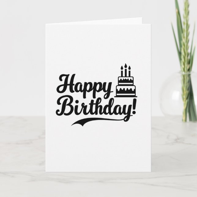 Cartão de Aniversário Bolo Alegre (Frente)