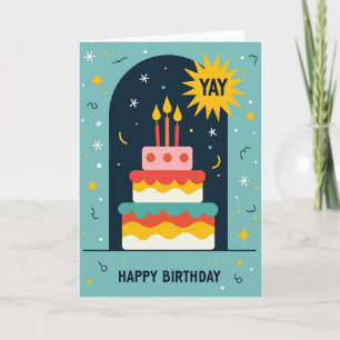 Cartão de Aniversário Bolo com Arcada