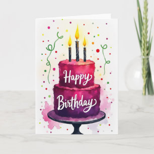 Cartão de Aniversário Bolo de Ámbar