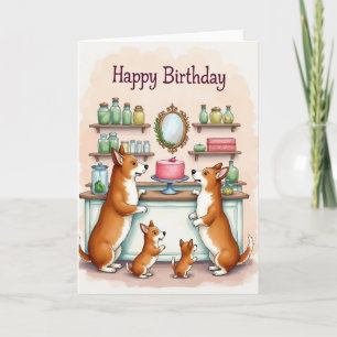 Cartão de Aniversário Bolo de Cachorrinho