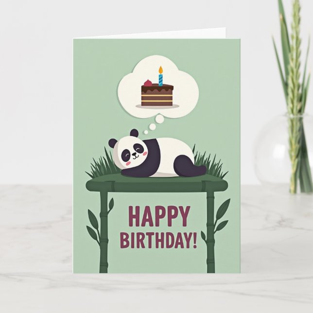 Cartão de Aniversário Bolo de Urso Doce (Frente)