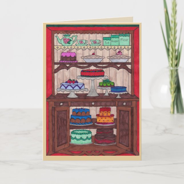 Cartão de aniversário - Bolo no quadro (Frente)