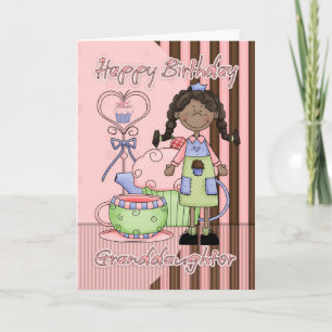 Cartão de aniversário bonito da neta - cupcakes
