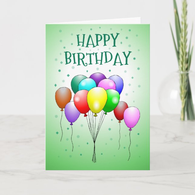 Cartão de aniversário bonito e colorido (Frente)