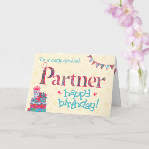 Cartão de Aniversário bonito para Parceiro, Buntin