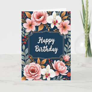 Cartão de Aniversário Botânico
