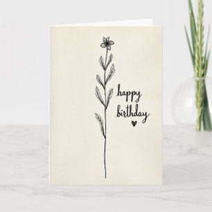 Cartão de Aniversário Botânico Clássico