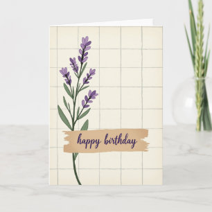 Cartão de Aniversário Botânico Desenhado à Mão