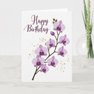 Cartão de Aniversário Botânico Elegante