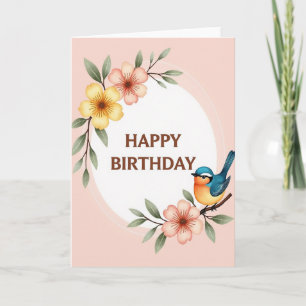 Cartão de Aniversário Botânico Etéreo