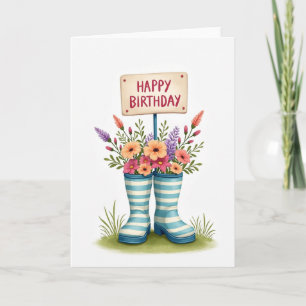 Cartão de Aniversário Botas Doces