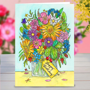 Cartão de aniversário Bouquet da N. Janes