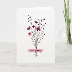 Cartão de Aniversário Bouquet Magenta