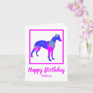 Cartão de Aniversário Branca de Silhueta Rosa de C