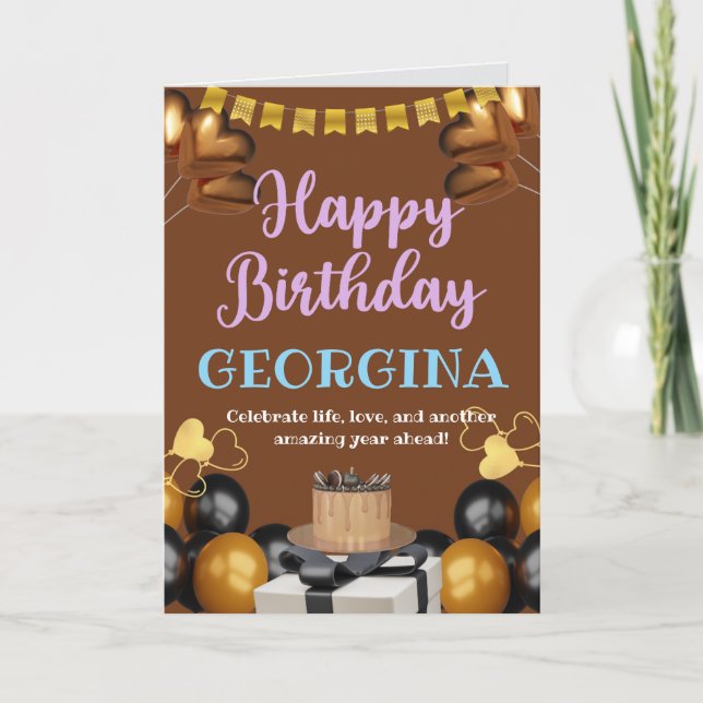 Cartão de Aniversário Brilhante e alegre (Frente)