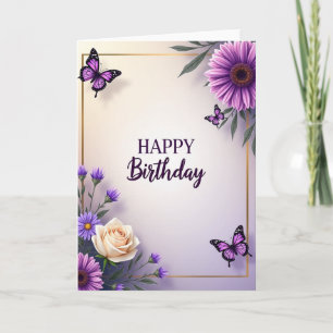 Cartão de Aniversário Brilho de Flor