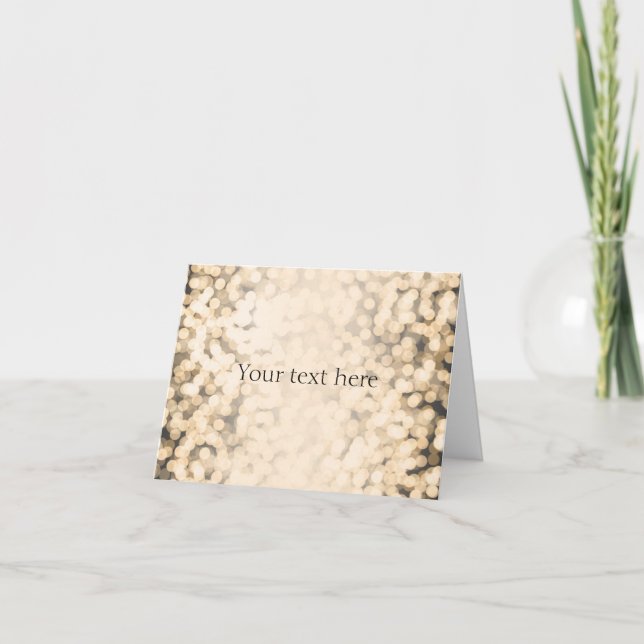 Cartão de Aniversário Brilho Dourado QUALQUER TEXT (Frente)